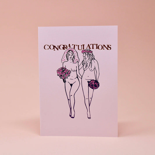 Congratulations - Naked Brides Greetings Card