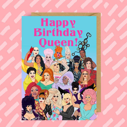 Happy Birthday Queen Card | Ru Paul's Drag Race | LGBT | Drag Queen