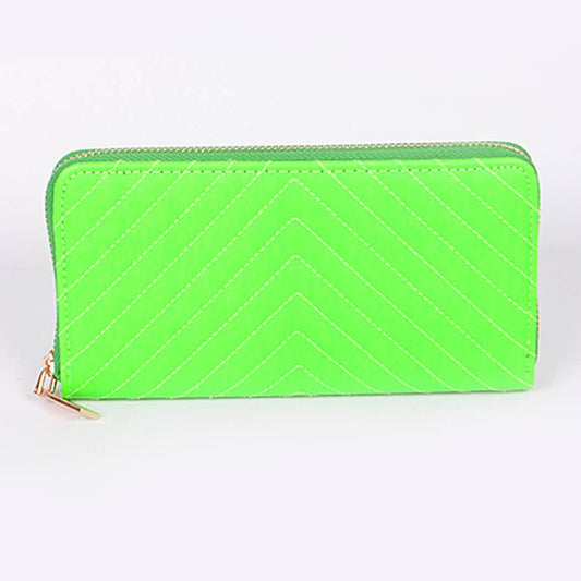 Arrow Embroidered Wallet Neon Green