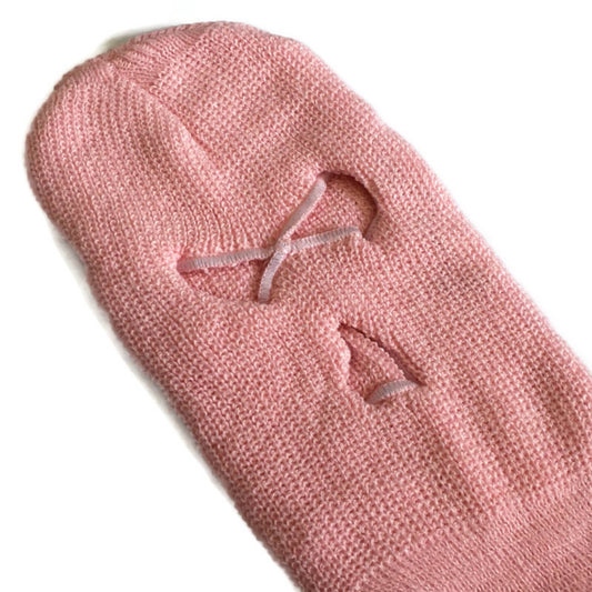 Baby Pink Knitted Balaclava