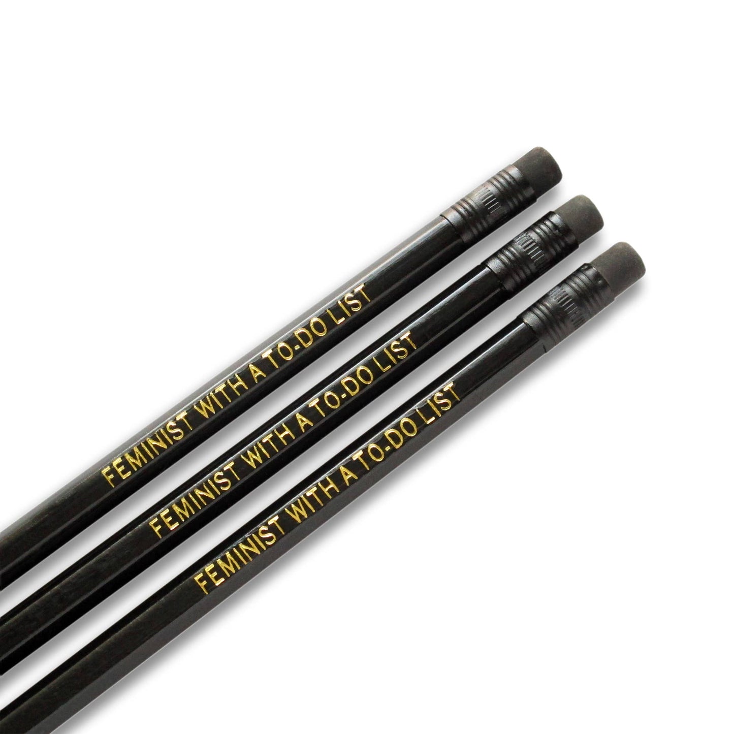 FEMINIST WITH A TO-DO LIST Hot Foil Stamped Pencils