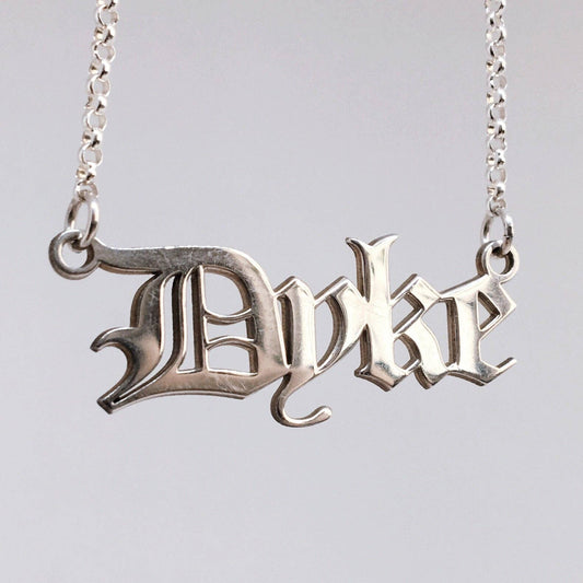 Dyke Nameplate Necklace