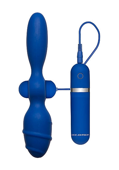 "Double Tool" Two-Sided Vibrating Butt Plug Blue