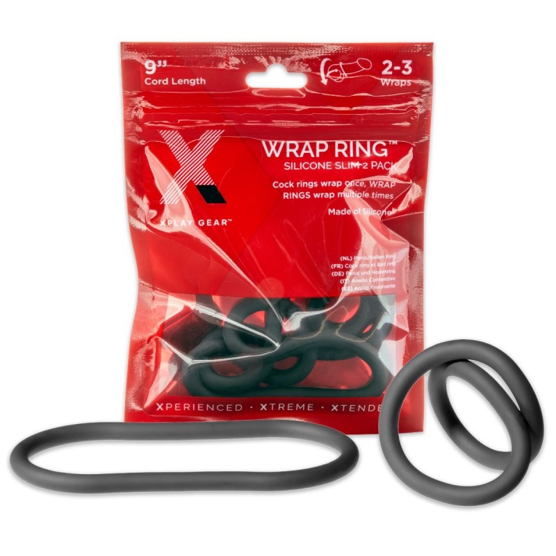Thin Wrap Ring 9" Cockring Black